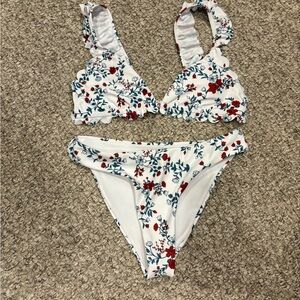 SHEIN Floral Bikini - White and Red